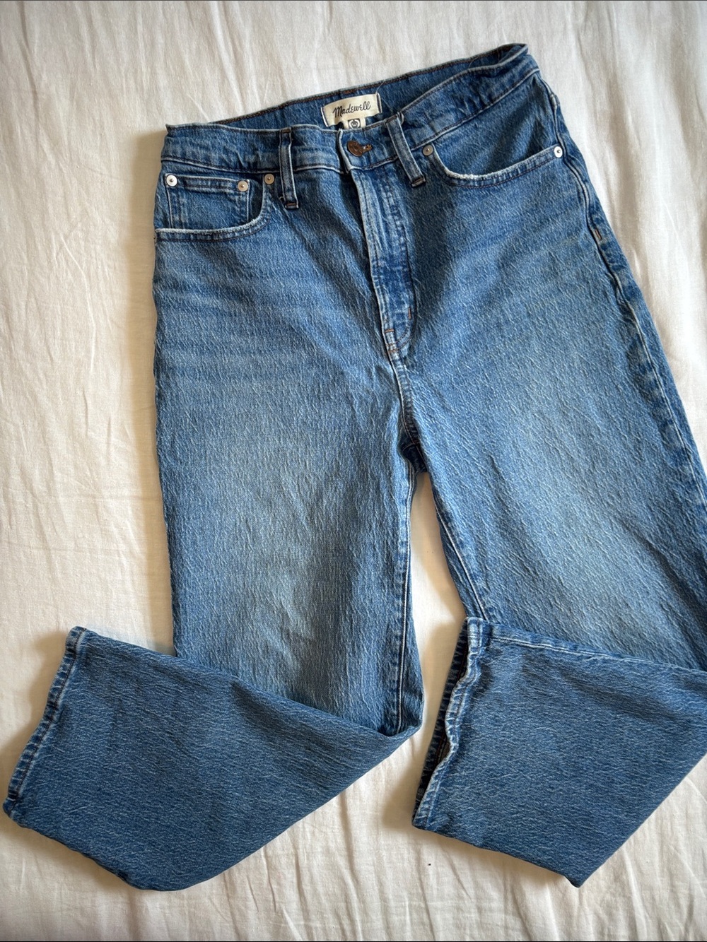 Madewell The Perfect Vintage Wide-Leg Crop Jean Size 28 Medium Wash